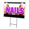 Signmission Nails Yard Sign & Stake outdoor plastic coroplast window, C-1216 Nails C-1216 Nails